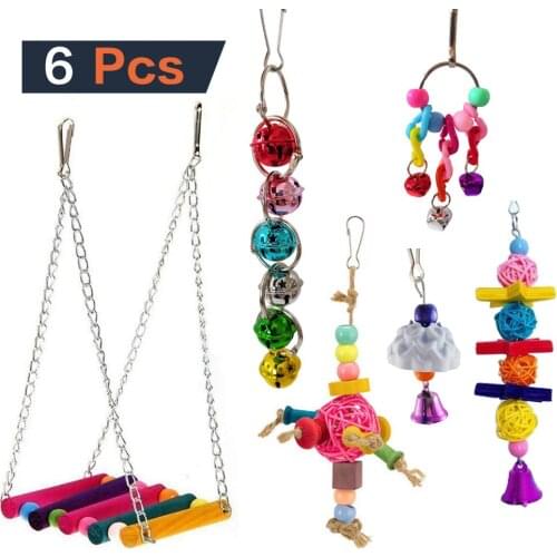 6pcs Set Parrot toys bird toys for the exclusive small pet supplies