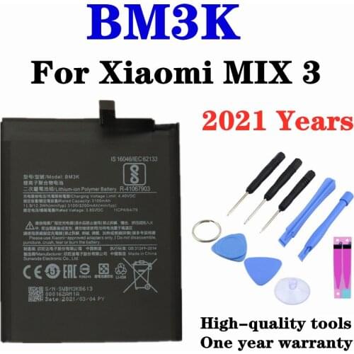 2021 Years 3200mAh BM3K Phone Battery For Xiaomi Mix 3 Mi Mix3 Batteries High Quality Replacement Battery + Tools Kits