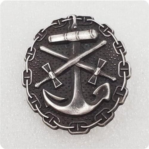 Antique Silver WWII German Naval Wound Badge COPY