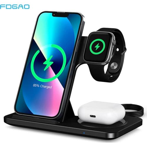 FDGAO 15W Qi Fast Wireless Charger For iPhone 11 Pro XS XR X 8 QC 3.0 Quick Charging Pad For Samsung S20 S10 S9 Huawei P40 Pro