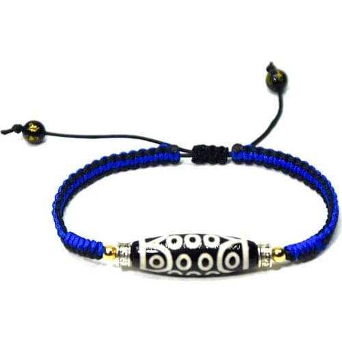 Tibetan style agate DZI 21eyes female bracelet handmade woven jewelry rope diamond knot safety knot ladies Free Shipping