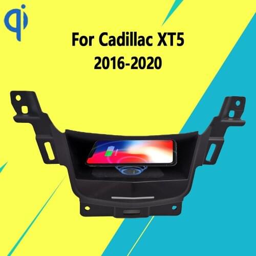 For Cadillac XT5 2016-2020 XT6 2020 15W Qi Fast Charging Car Vehicle Wireless Charger Pad Auto Android Phone Iphone Holder Plate
