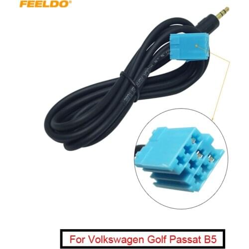 FEELDO 1PC Car Stereo Female 3.5mm Audio Aux Input Cable Adaptet For Volkswagen Golf Passat B5 Bora Polo Blaupunkt #FD5742#5742