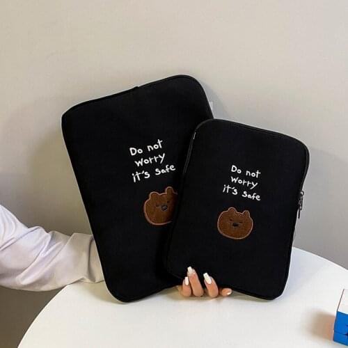 Korea Fashion Sleeve Case for Ipad Pouch Cute Cartoon INS Bear Tablet Mac IPad Pro 9.7 10.5 11 13inch Laptop Inner Bag Pro 12.9
