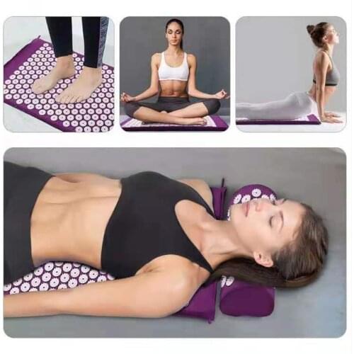 Yoga Mat Lotus Acupressure Mat Pillow Acupuncture Mats Massage Cusion Carpet Back Pain Relief Backache Massager Relaxtion Body