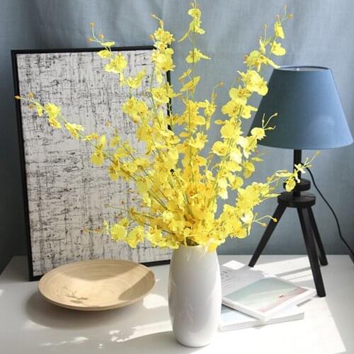 100cm Beautiful Pink White Yellow Jasmine Artificial Flower Silk Phalaenopsis Orchid Home Wedding Valentines Day Decoration