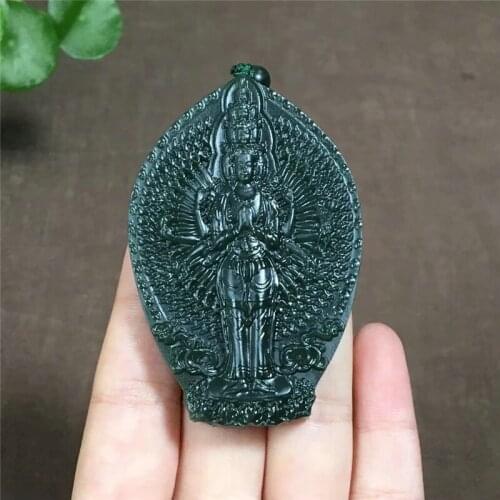 Hetian jade jade thousand hands view pendant jade fine material skillful carved jade pendant hp12