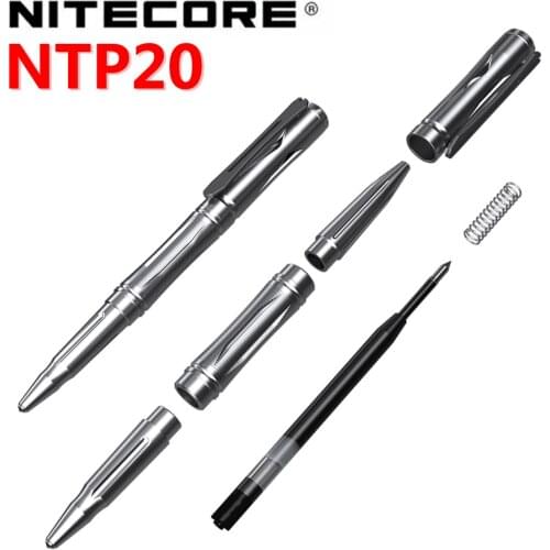 NITECORE NTP20 Self-defense Multi-Functional Titanium Alloy Tactical Pen Ergonomically Tungsten Steel Tapered Tip