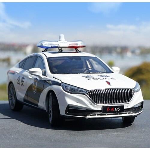 1/18 Alloy die-casting simulation car model FAW Hongqi H5 Public Security Edition High-end collection of childrens toys