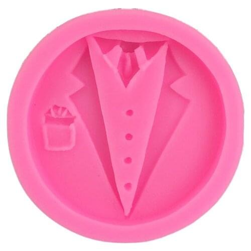 Mens suits and ties silicone mold chocolate Mu Si fondant mold baking diy gypsum gel soap mold