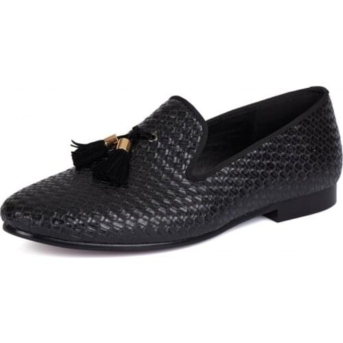 Harpelunde Slip On Men Dress Shoes Black Tassel Loafer Flats US Size 6-14