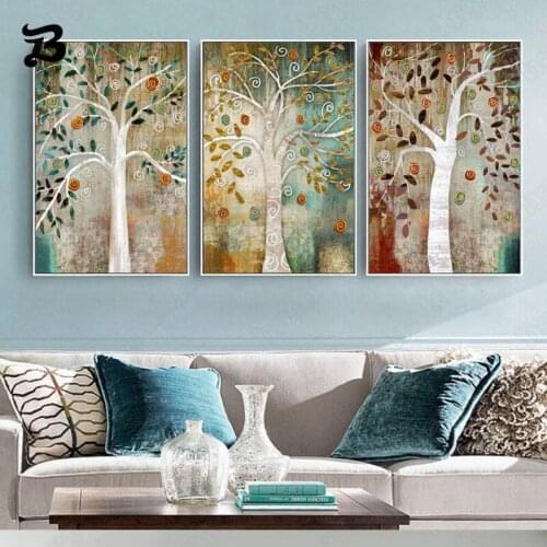 Canvas Painting Wall Art Tree Modern Landscape Wall Art Canvas Posters Print Abstract Tree Wall Pictures for Living Room Decor