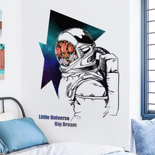 Space Astronaut Wall Stickers Dormitory Decal Bedroom Living Room Sofa Corridor Porch Background Wall Vinyl Wallpaper Murals