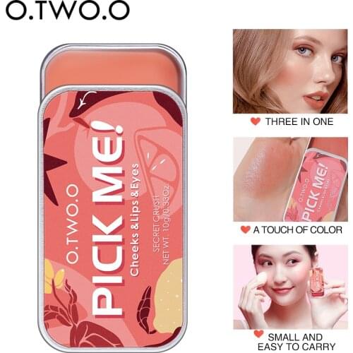 O.TWO.O New Makeup Lipstick 3 In 1 Blush Eyeshadow Make Up Palette Waterpoof Matte Cheek Lips Eyes Fashion Lip Stick Cosmetic