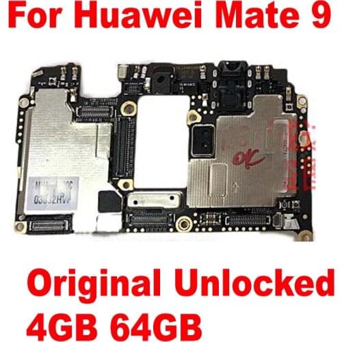 Original Tested Working Mainboard For HUAWEI Mate9 Mate 9 4GB 64GB Motherboard Circuits Board Card Fee Flex Cbale Parts