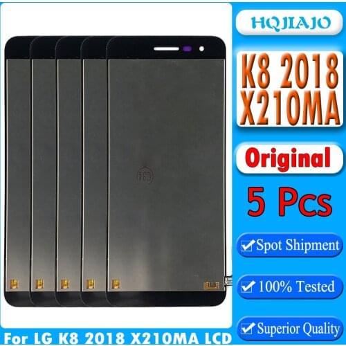 5pcs Original LCD For LG K8 2018 X210MA LCD Display Touch Screen Digitizer Assembly With Frame For LG K8 2018 LCD Display
