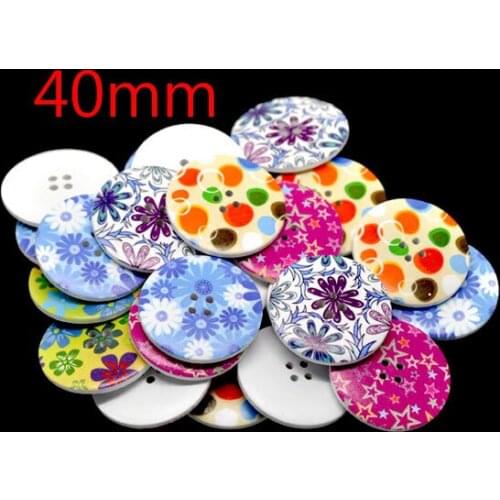 20Pcs Mixed Round Wood Sewing Buttons For Cloth Flatback Cabochon Scrapbooking Crafts Knopf Bouton Decor Diy Accessories