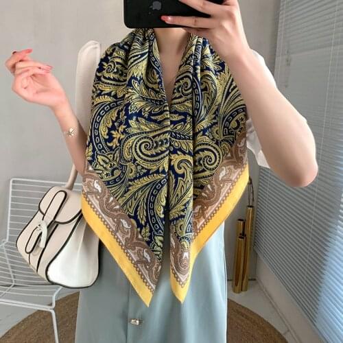 Luxury new spring women scarf quality shawl silk fashion scarf headscarf beach sunscreen bag headscarf scarf 90cm*90cm foulard