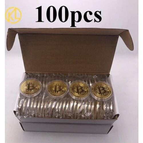 100pcs Silver/Gold Bitcoin/Ethereum/Litecoin/Dash/Ripple/Monero/EOS Coin Metal Physical Ada Cardano Commemorative Crypto Coin