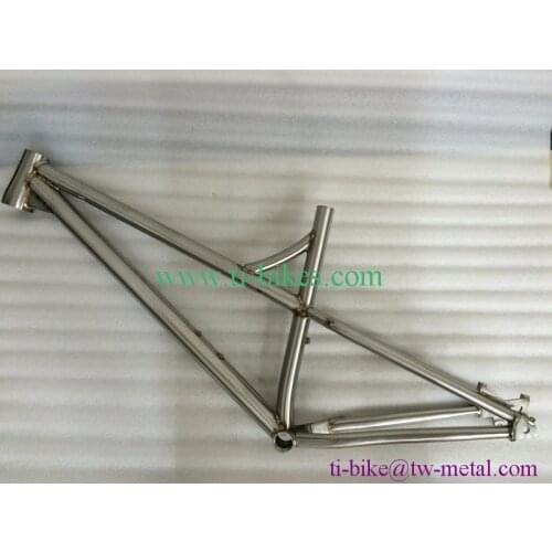 Titanium fat bicycle frame with taper head tube and thru axle dropouts BSA thread BB shell CNC plate