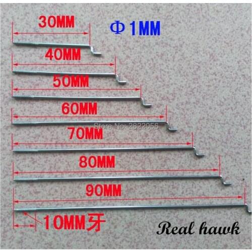 10pcs Z type D1.0mm With thread push rod Stainless steel wire push pull rod pushrod for rc part pull push connecting rod