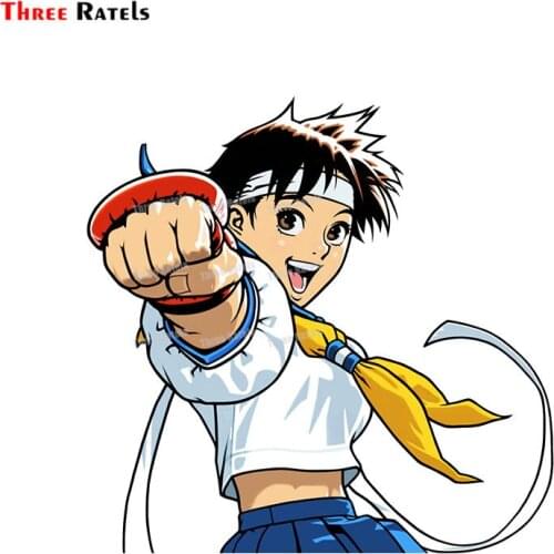 Three Ratels A6 Anime Cartoon Kasugano Sakura Fighter Sticker For Car-Styling Vinyl Auto Accessories Decal