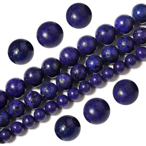35-60pcs/pcs Natural Stone Beads Lapis Lazuli Round Loose Stone Beads For Jewelry Making DIY Bracelet Earrings Accessories 15