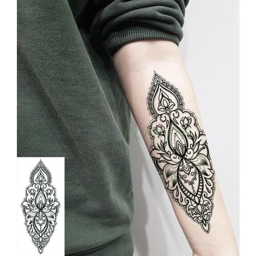 Waterproof Temporary Tattoo Sticker flower diamond pattern fake tatto Cool flash tatoo large art tattoos for girl women men kid