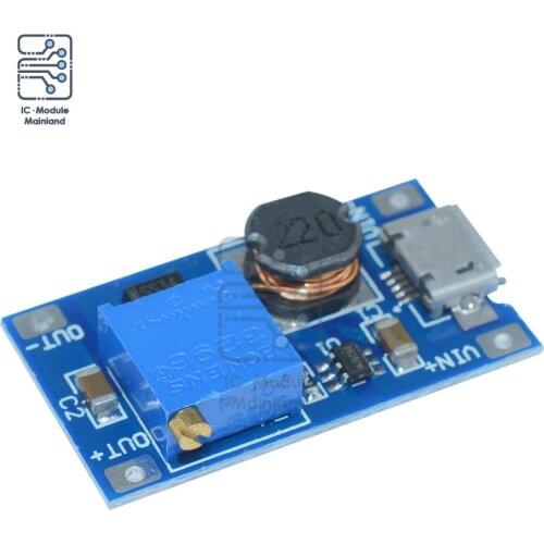 10pcs MT3608 LM2577 DC-DC Adjustable Boost Module 2A Boost Step Up Module with MICRO USB 2V - 24V to 5V 9V 12V 28V