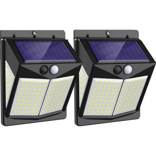 140 LED Solar Light Outdoor Waterproof Garden Yard Motion Sensor Wall Lamp