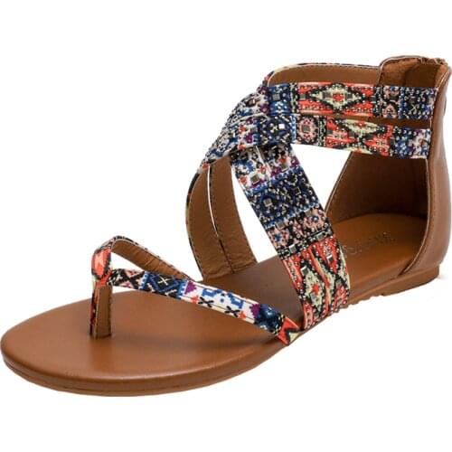 2021 Summer Casual Shoes Women Sandals Wedge Bohemia gladiator ladies sandles Flats sandalias for woman Plus Size 42