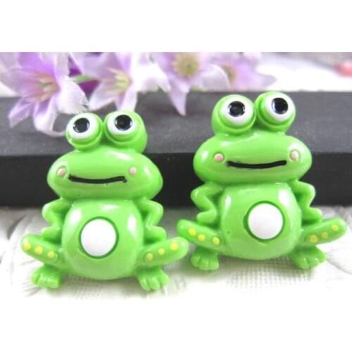 30pcs/lot DIY resin cabochons accessories flat back resin frog 25*27mm