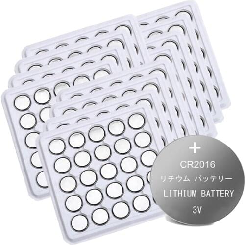 300PCS Brand New CR2016 Button Coin Cell Battery 3V Lithium Batteries CR 2016 for Watch Remote Toy Computer Calculator Control
