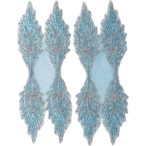 5pair Crystal Motifs Rhinestones Applique Hox-Fix Patches Iron on Sticker Sewing Accessories for Bag Clothes Design T2312