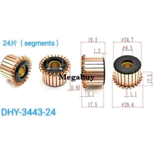 9.5*24.7*19.2mm 24p Copper Bars Alternator Electric Motor Commutator Copper Commutator Armature Commutator