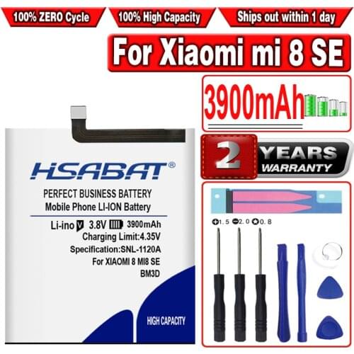 HSABAT 3900mAh BM3D Battery For Xiaomi mi 8 SE MI8 SE M8 SE Mi8se 8SE