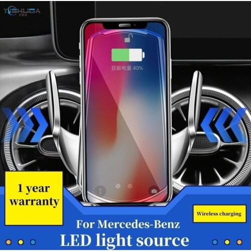 For Benz Automatic Clamping Infrared Auto Induction QI Car Wireless Charger Stand Fast Charging for IPhone HUAWEI Lenovo Samsung