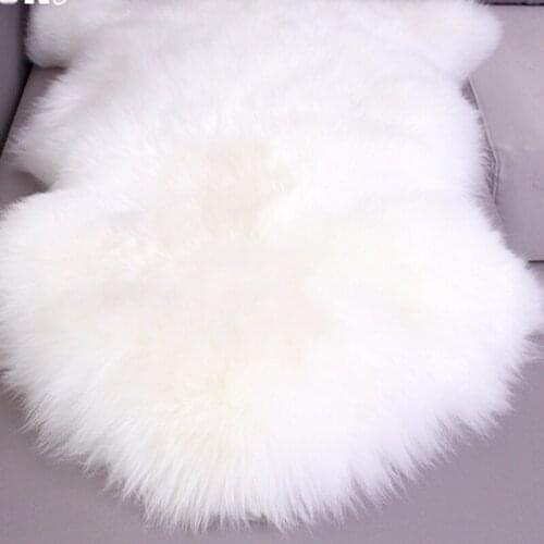 White Australian Sheepskin Rug Natural Large Real Fur Carpet Bed Throw Blanket Decorative Floor Mat Christmas