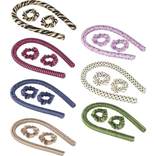Heatless Curling Rod Headband - Lazy Curler Set No Heat Curls Silk Ribbon Hair Rollers Sleeping Soft Headband Wave Hair Curlers
