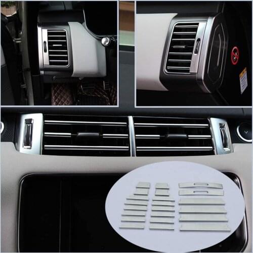 ABS Chrome Side Console Air Conditioning Outlet Vent Cover Trim Strips For Land Rover Range Rover RR Sport 2014-2017