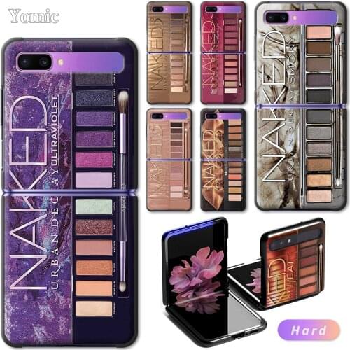 Glam Makeup Eye Shadow Box Capa for Samsung Galaxy Z Flip 6.7" Black Hard Phone Case Cover ZFlip 5G PC Segmented Protect Coque