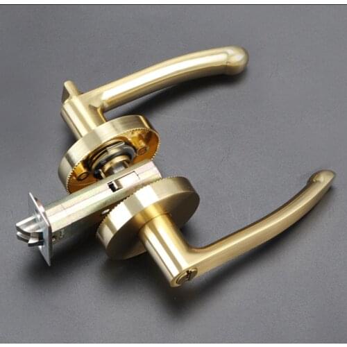 Black Zinc Alloy Interior Door Handle Locks Hotel Bathroom Keyless Door Locks Kitchen Public Toilet Front Back Handle Set Lock