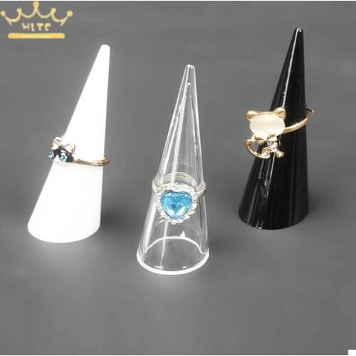 5Pcs Acrylic Cone Finger Ring Storage Carrying Rings Stand Show Case Shelf for Rack Holder Mini Jewelry Display Window Display