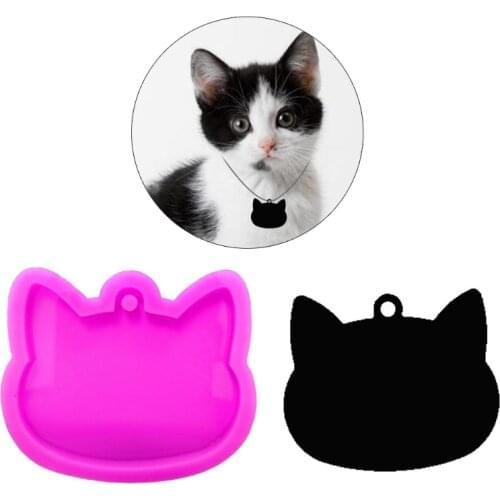 DIY Cat Head Keychain Pendant Mold Crystal Epoxy Resin Casting Silicone Mould Handmade Crafts Jewelry Making Tools