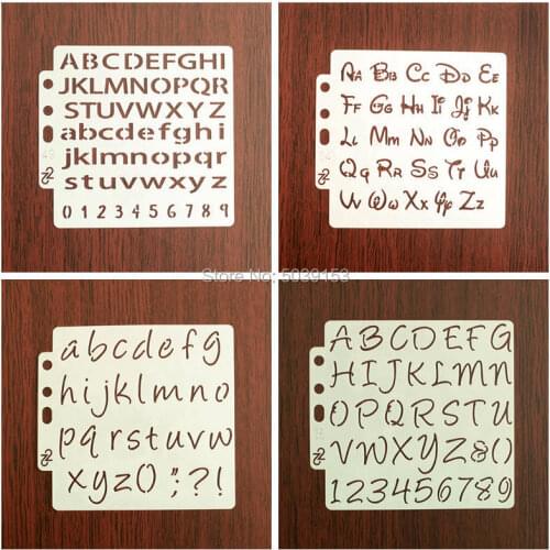 Art A-Z alphabet Layering Hollow Stencils Stamping Scrapbooking Embossing Wall Painting Pre-drawing Ruler Masking Spray Template