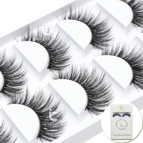 ICYCHEER Long Thick Makeup 5 Pairs False Eyelashes Fake Eye Lashes Extension Party Salon mink eyelashes 3d mink hair lashes