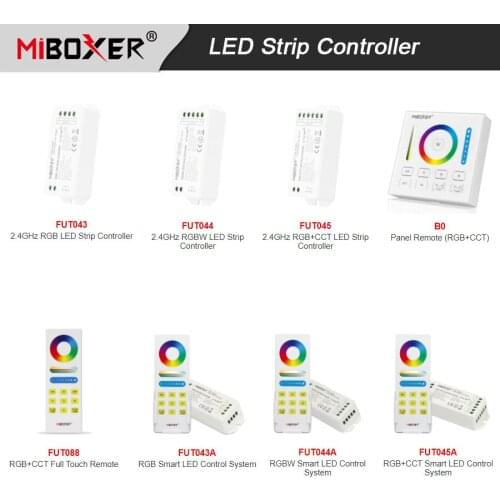 Miboxer RGB/RGBW/RGB+CCT LED Strip Controller Touch Panel 2.4G Remote turn off light timing Lamp Tape Dimmer DC12V 24V Max15A