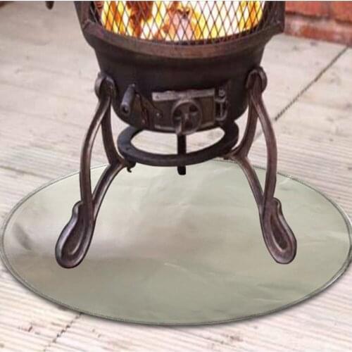 High Temperature Stove Pad Round Camping Fireproof Grill Mat Flame Retardant Ember Mat Heat Insulation Pad For Outdoors BBQ