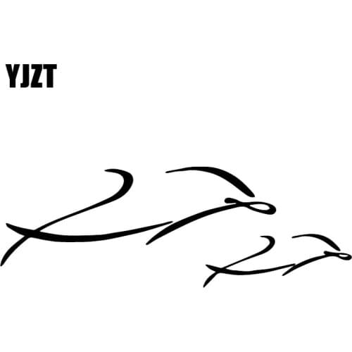 YJZT 6CM*16.3CM Creative Fun Simple Dolphin Home Decal Car Personality Car Stickers Black/Silver C30-0168