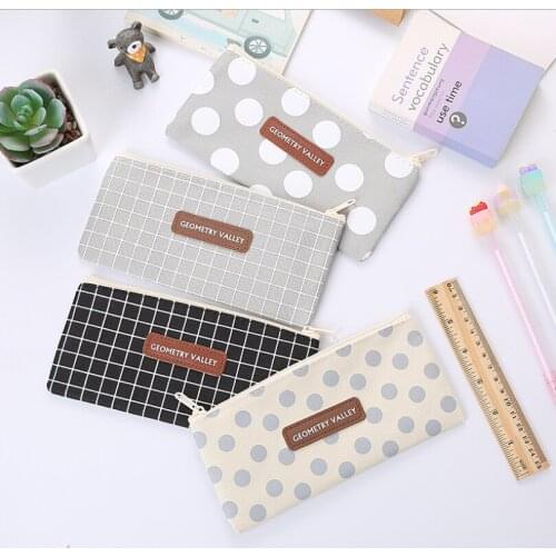 Storage bag Korean pencil case Oxford cloth square pencil case cute stationery storage bag